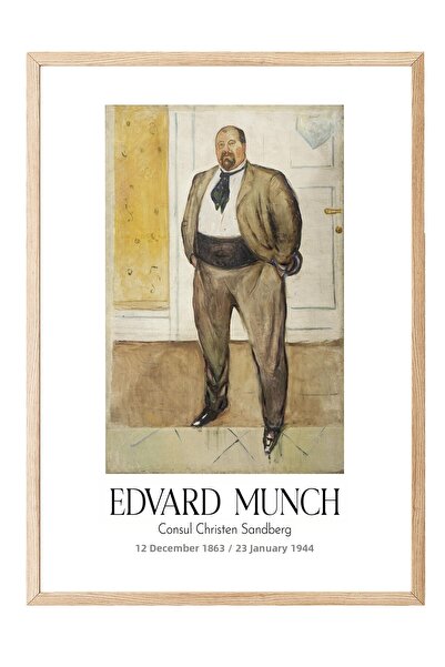 Postifull Edvard Munch - Consul Christen Sandberg, Tablou înrămat pe lemn, Se...