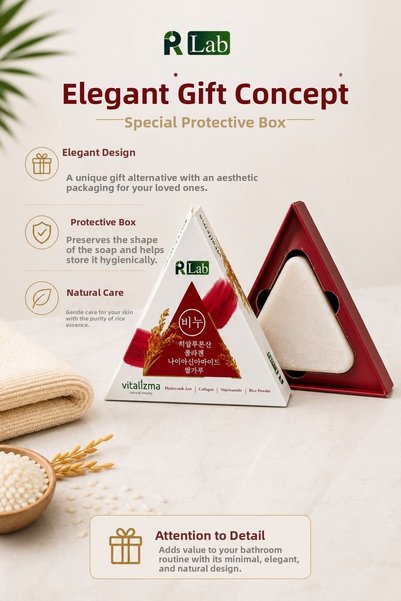 Vitalizma Rice Soap - Skin Whitening, Anti-Blemish & Brightening - Hyaluronic Acid & Collagen