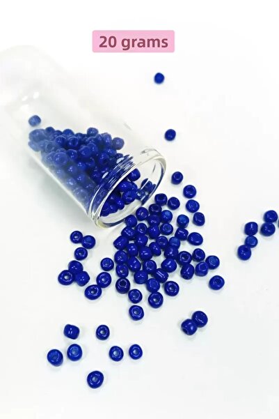 Mestore Poured Glass Sand Beads Large Size (6/0) 4 mm - 20 Grams - Dark Blue ...