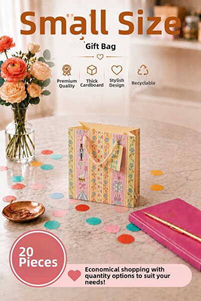 Daks 20 Pcs (15.4 X 18.4 X 7.6 cm) - Pastel Party Themed Patterned Small Size...