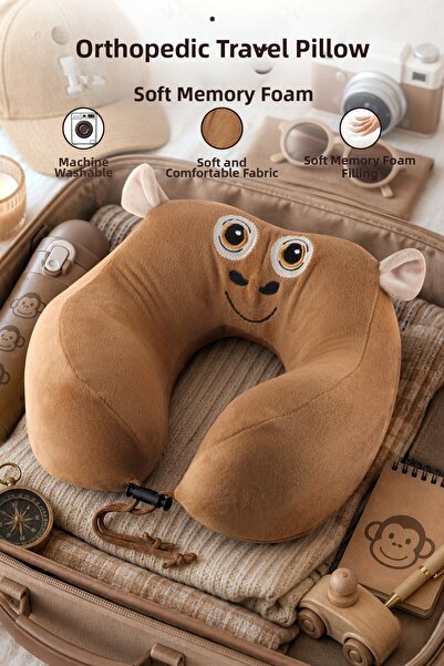 Nandy Home Monkey Model Orthopedic Visco Travel Neck Pillow