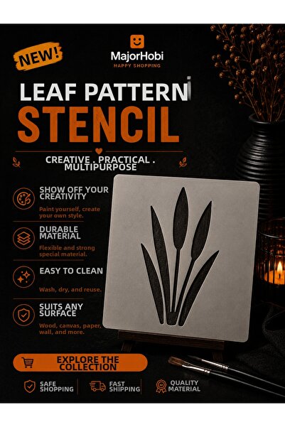 Major Hobi Tulip Flower Stencil Template Decorative Wall and Wood Painting Mold