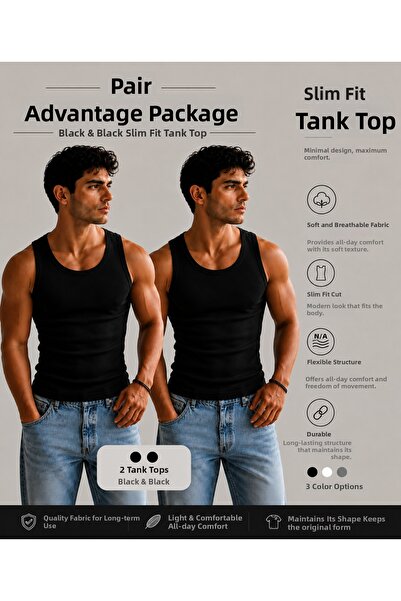 Livik Slimfit Halter Neck Ribbed Men's Athlete Undershirt Flexible Fabric Str...