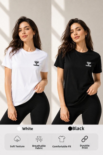 hummel Pachet de tricouri casual pentru femei Cordana 912447 Black White