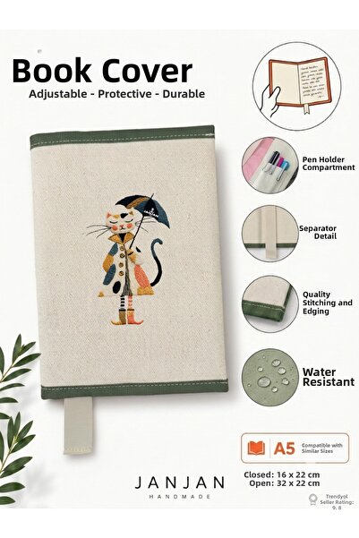 JANJAN Natural Fabric Book Cover,Washable Book Cover,Book Protector,32X22 cm ...