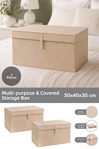 Meleni Home Set of 2 Maxi Size Storage Boxes - Multi-Purpose Organizer Storag...