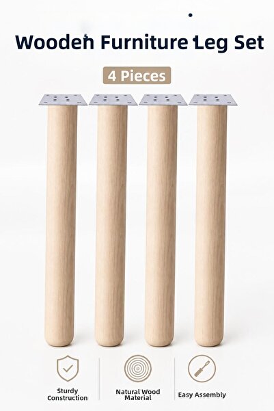NZB (4 Pieces) Bohemian 73 cm Natural Wood Unpainted Cylinder Coffee Table Le...