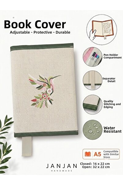 JANJAN Natural Fabric Book Cover,Washable Book Cover,Book Protector,32X22 cm ...