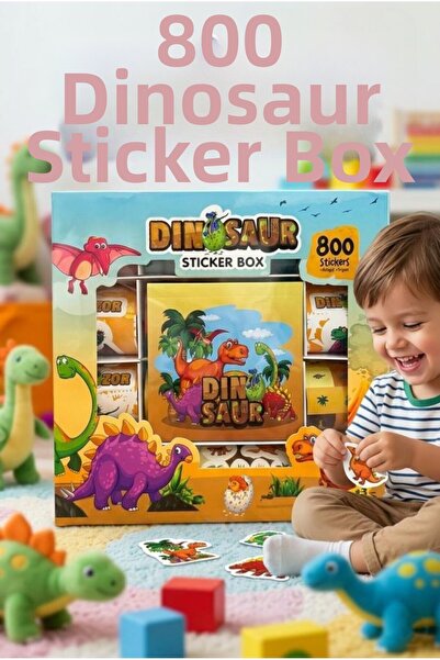 Tıfıl Toys صندوق ملصقات الديناصورات يحتوي على 800 قطعة من الملصقات التعليمية ...
