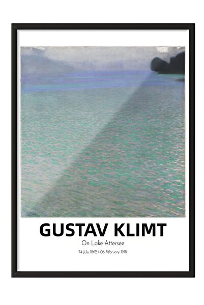 Postifull Gustav Klimt - La lacul Attersee, Tablou înrămat negru, Seria de ar...