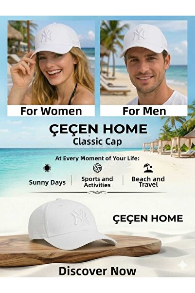 ÇEÇEN HOME (1 Piece) Cap with Visor, Embroidered Unisex Sports Cap, Summer Ca...