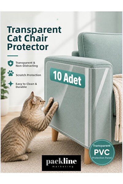 Packline Marketing 10Pcs Cat Seat Scratch Protector Transparent Adhesive Furn...