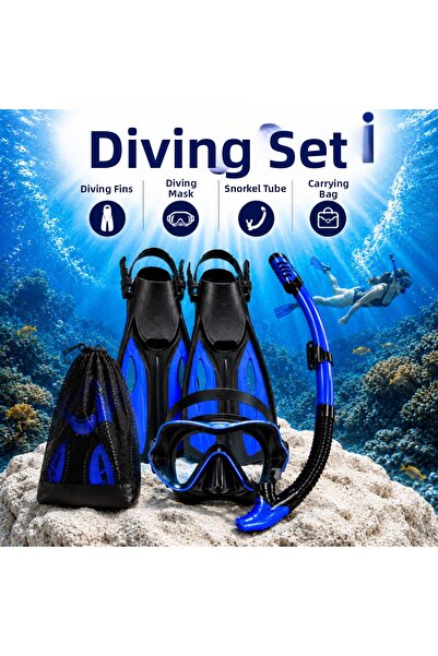 MultiZone Professional Diving Snorkeling Set Swimming Mask Adjustable Flipper...