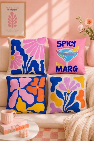 stellahomes Modern Abstract Floral Pattern Decorative Throw Pillow Cover Set ...