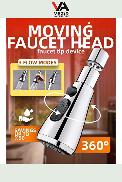 Vezir Aksesuar 3-Mode Movable Faucet Tip Apparatus |   720 °   Rotating Aerat...