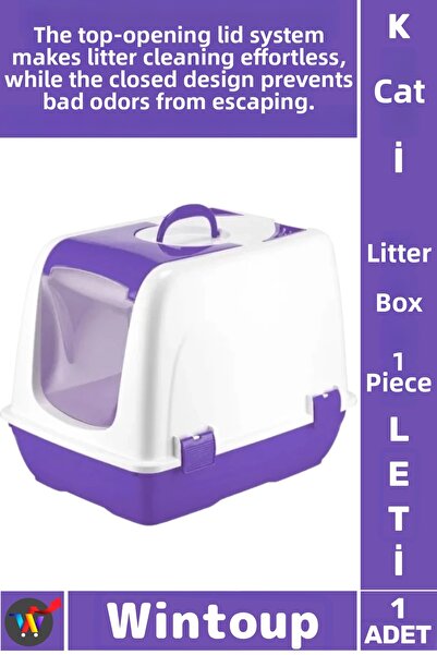 Wintoup # Cat Toilet Top-Opening Anti-Odor Practical Transparent Door Small E...