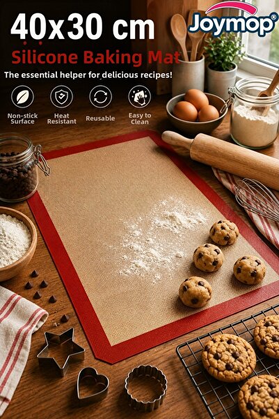 JOYMOP بساط فرن من السيليكون مقاس 40 × 30 سم - بساط غير لاصق لفرد العجين والخ...