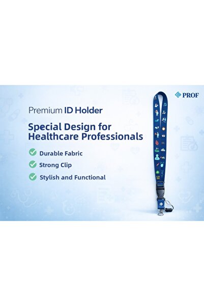 Prof . Special for Premium Healthcare Workers Navy Blue Neck Strap Lanyard Id...