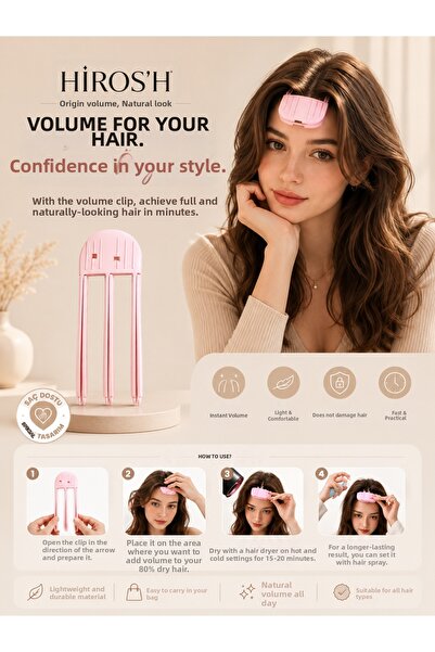 HİROS'H New Volumizing Korean Comb 3 Tooth Clip Comb Ultra Volume Image