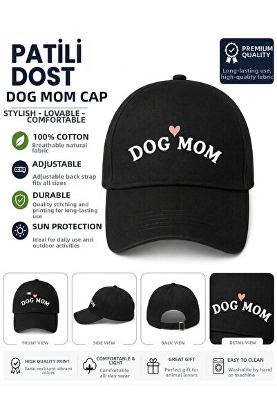 Krays قبعة مطبوعة للجنسين من Dog Mom، خيارات الألوان الأسود والأبيض - قبعة قا...