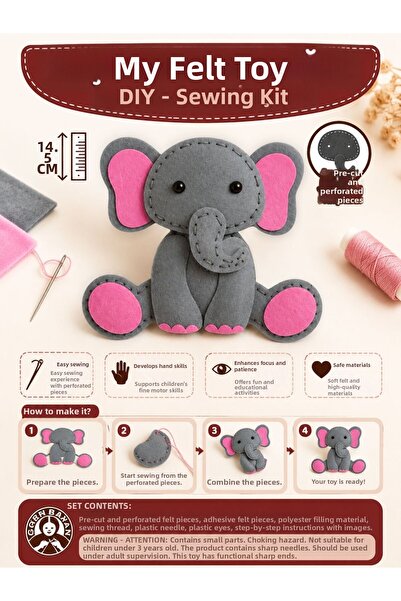 Ören Bayan My Felt Toy DIY Sewing Kit Elephant