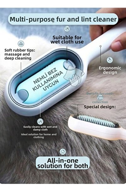 kamptek kamp teknolojisi Pet Hair Collector Cat Dog Hair Cleaning Brush Pract...