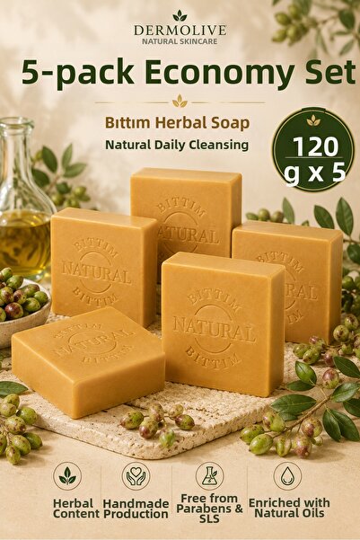 Dermolive 5-Pack Economical - Bıttım Herbal Soap 5 X 120 Gr