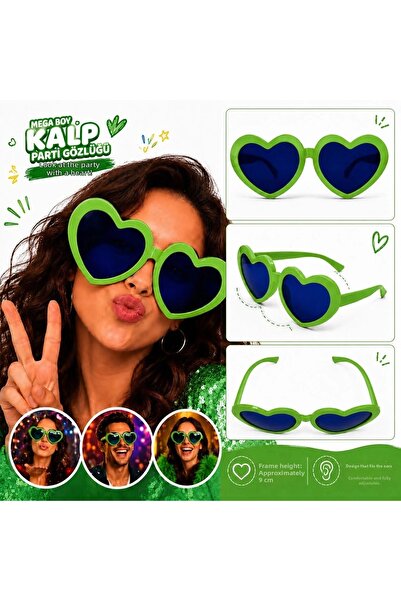 magicool Mega Size Green Heart Party Glasses
