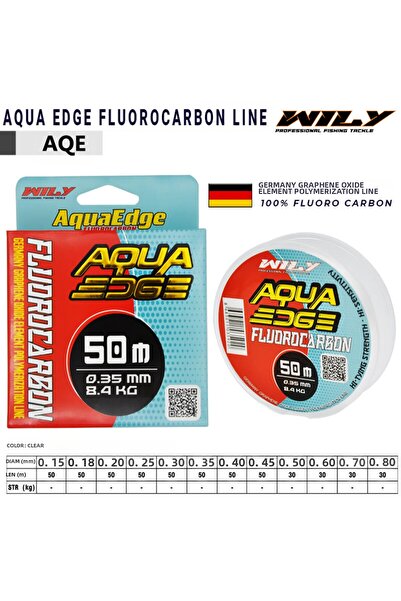 Wily Aqua Edge Fluoro Carbon Line 0.35 - (50 Mt)