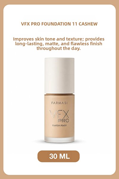 Farmasi Vfx Pro Full Coverage Foundation 30 ml 11 Cashew |   Flawless Matte F...
