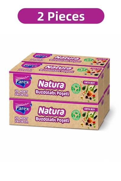 Parex Natura Refrigerator Bags Medium Size 20 Pieces 24 X 38 cm Four Pack Two...