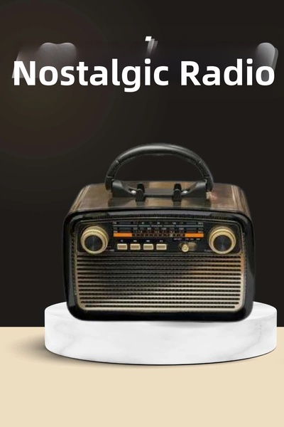 ARMÜZ Cutie muzicală nostalgică din lemn cu radio și conexiune Bluetooth
