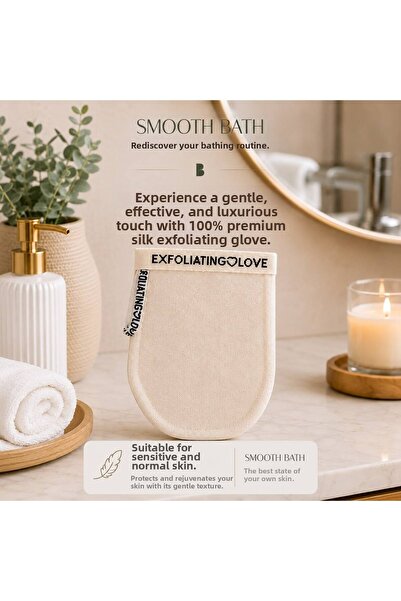SMOOTH BATH 100% Silk Premium Bath Washcloth for a Silky Touch on Your Skin –...