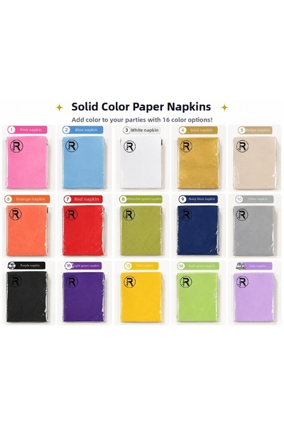 Bkmc Solid Color Paper Napkins |   Birthday, Baby Shower, and Party Table Nap...