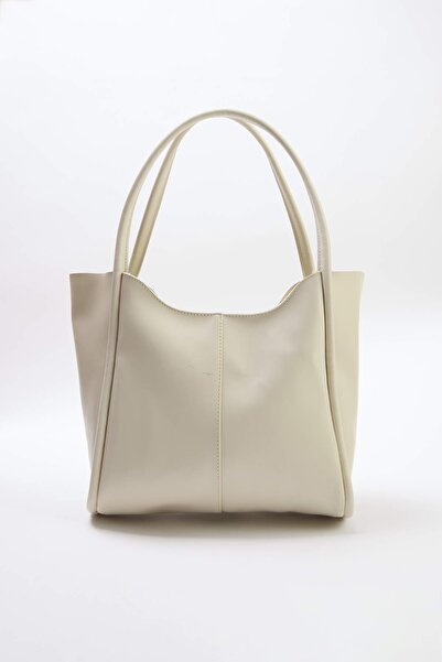 TRENDYOL SHOES Cream Women's Maxi Shoulder Bag Takaw25Oc00003