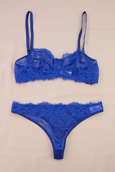 Trendyol Collection Saks Lace Plain Uncovered Underwear Set Thmss26Cc00045