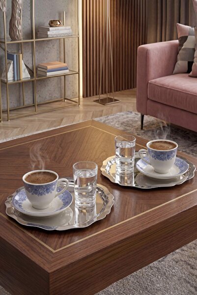 TRENDYOLMİLLA HOME 2-teiliges Wellenmuster-Präsentationstablett aus Metall TP...