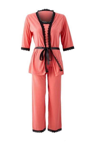 Trendyol Collection Salmon Plain Camisole Knitted Pajama Set Thmaw27Pt00105