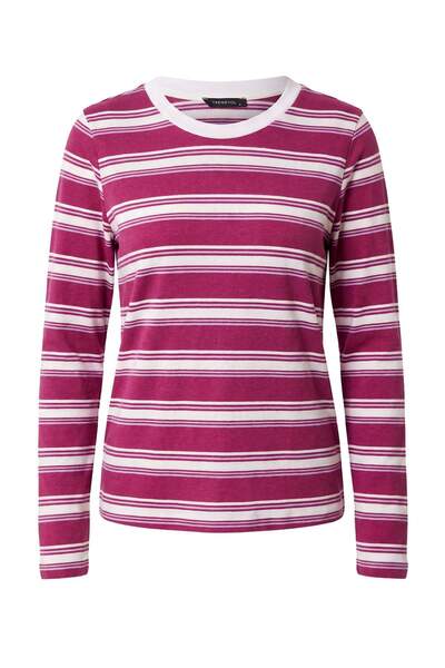 Trendyol Collection Tricou tricotat cu guler rotund, lung, cu dungi, din jers...