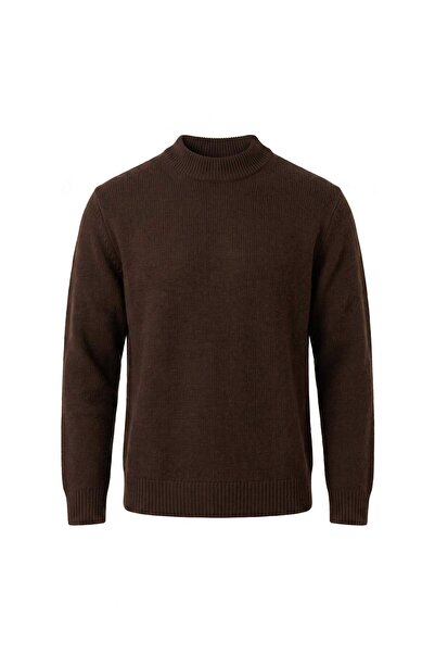 Trendyol Collection Big Size Brown Regular Fit Half Turtleneck Knitwear Sweat...