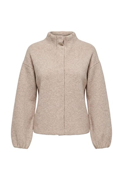 Trendyol Collection Stone Soft Textured Coat-Looking Knitwear Cardigan Twoaw2...