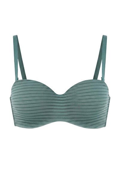 Trendyol Collection حمالة صدر بدون أشرطة من بترول سينجل مايكرو فلات ثابتة ومس...