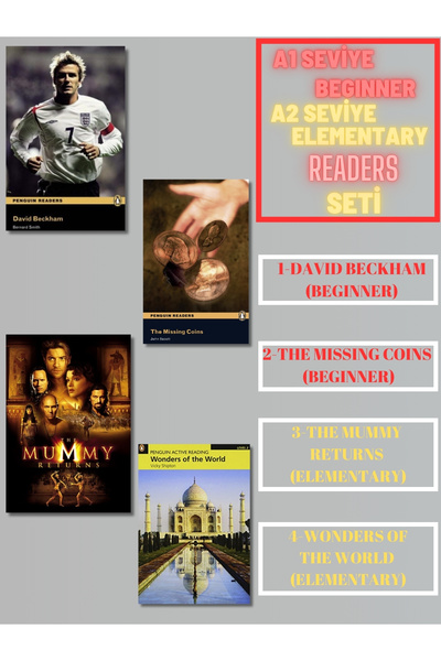Penguin Books A2 / A2+ Beginner ve Elemantary Seviye İngilizce Hikaye Seti (4...