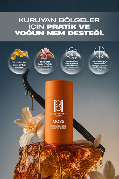 Bossforskiy Moss Nemlendirici Stick (Moisturizing Stick) Amber notaları