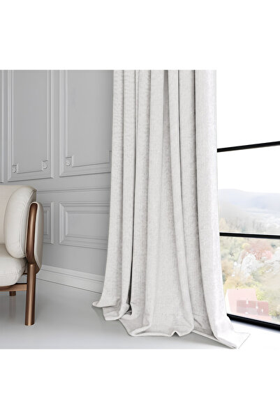 MebelPort Curtain Perdele din in, rustice, cu montare simplă, potrivite pentr...