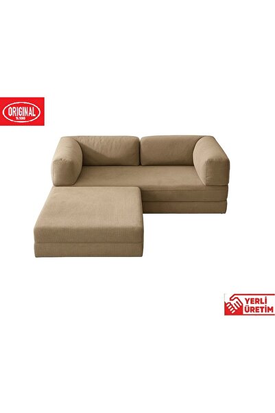 HEREV K160X160 KÖŞE TAKIMI ŞARK KÖŞESİ YATAKLI KANEPE YIKANABİLİR KADİFE KUMAŞ