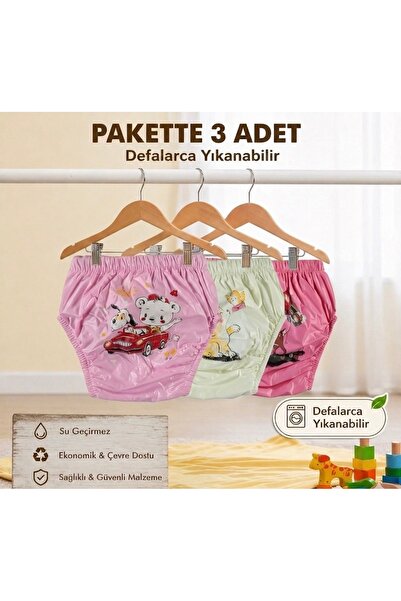 babixkids Yılanabilir 3'lü Kız Bebek Alıştırma Külodu Bebek Tuvalet Eğitimi (...