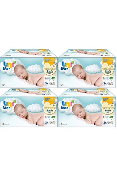 Uni Baby Islak Havlu Hassas Yeni Doğan 40 Yaprak (12 Li Set) 480 Yaprak (Nari...
