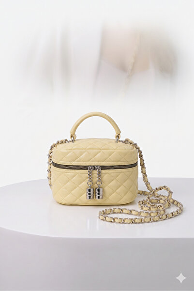 H&D COLLECTİON Κρέμα γυναικείας τσάντας χιαστί Almira από κίτρινο συνθετικό δ...