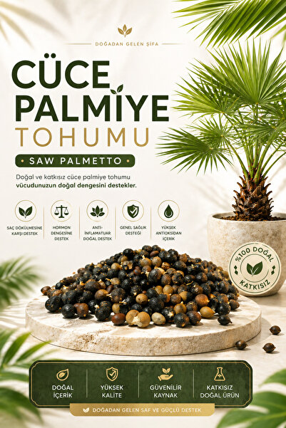 Aktarzane Cüce Palmiye Tohumu Saw Palmetto Tıbbi Tohum 100gr